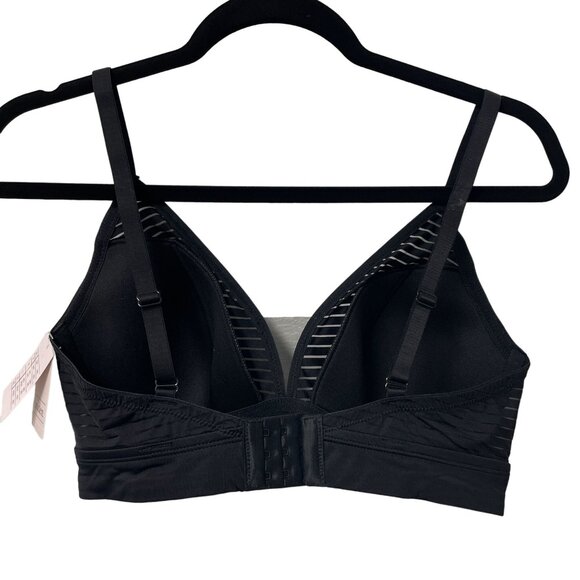 AUDEN BRA BLACK STRIPED WOMEN'S BRALETTE LIGHTLY LINED ADJUSTABLE STRAPS NWT - Picture 2 of 6